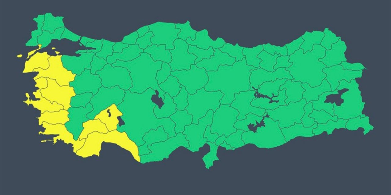 İçişleri Bakanlığı 9 İl İçin "Sarı" Kodlu Meteorolojik Uyarı Yaptı