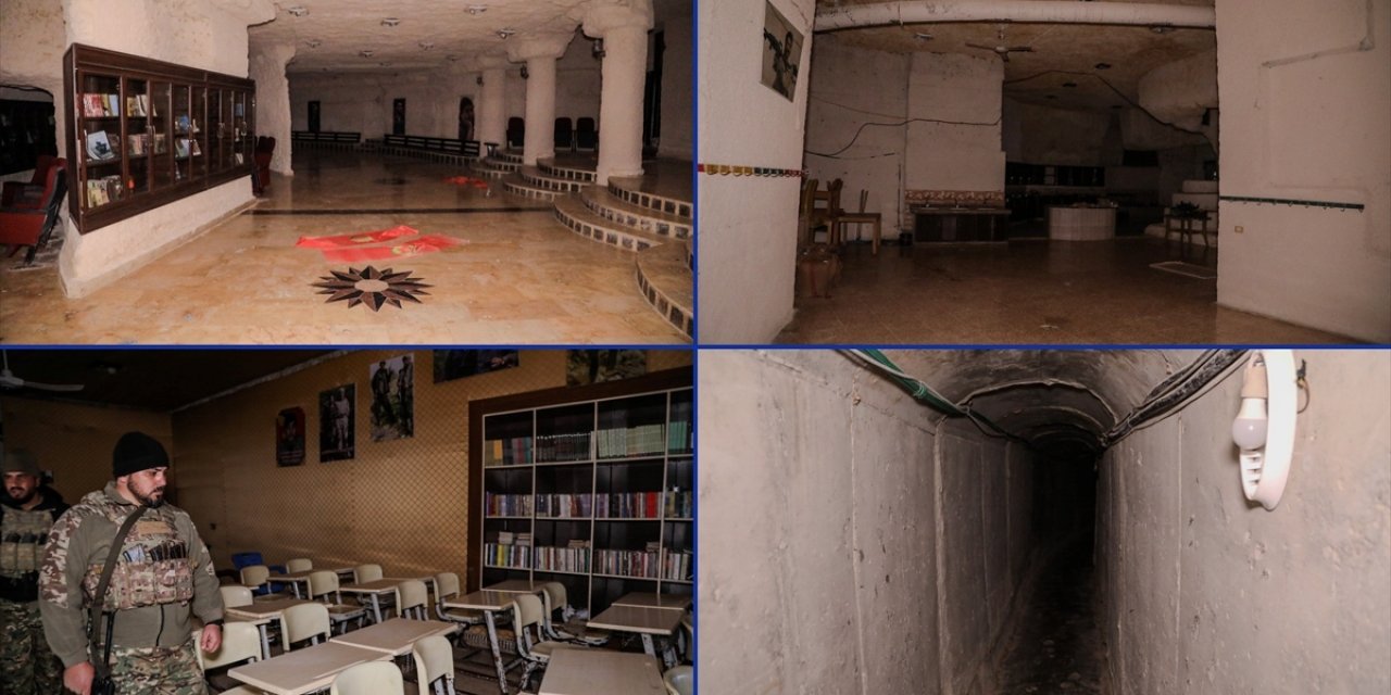 AA, Terör Örgütü Ypg'nin Aynularab'a Bağlı Sırrin Beldesinde İnşa Ettiği "Yer Altı Şehrini" Görüntüledi