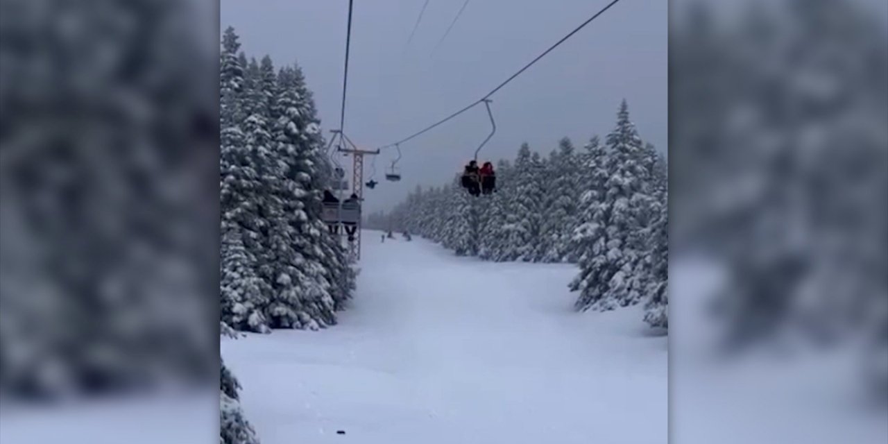 Uludağ'da Arızalanan Telesiyejde Mahsur Kalanlar Kurtarıldı