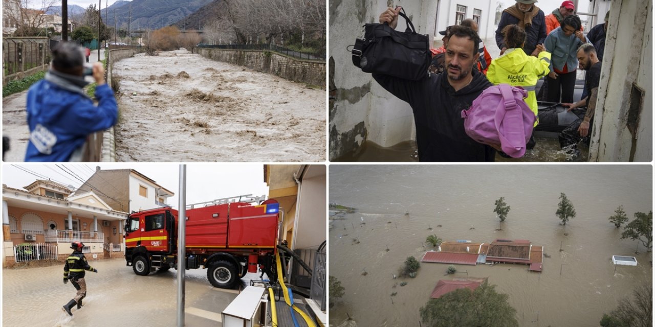 İspanya ve Portekiz Şiddetli Yağışlara Karşı Mücadele Ediyor