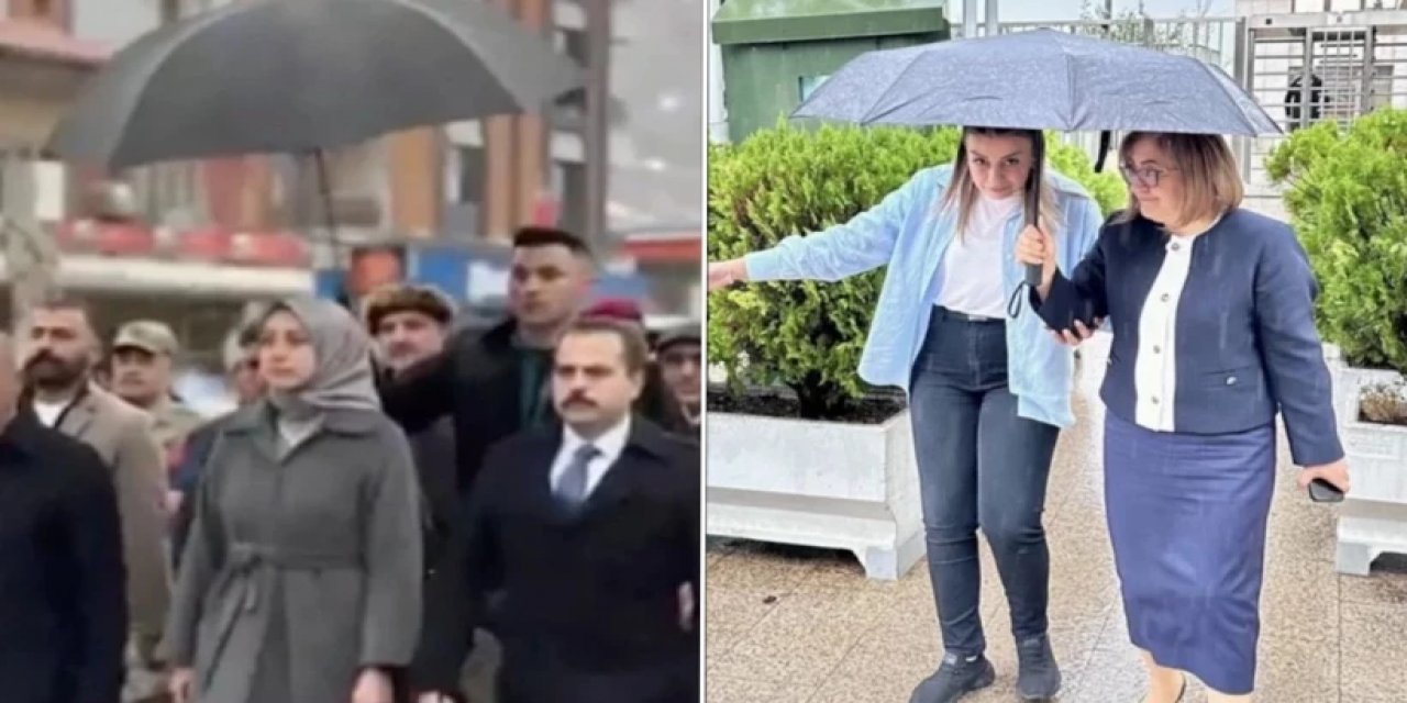 Bu da Makam Ama Korumasına Şemsiye Tutuyor!