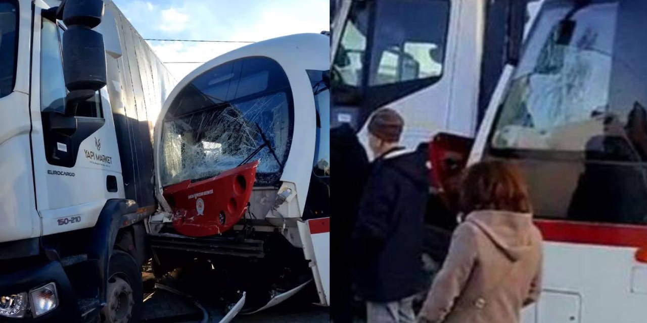 Tramvay İle Kamyon Çarpıştı; 3 Yaralı