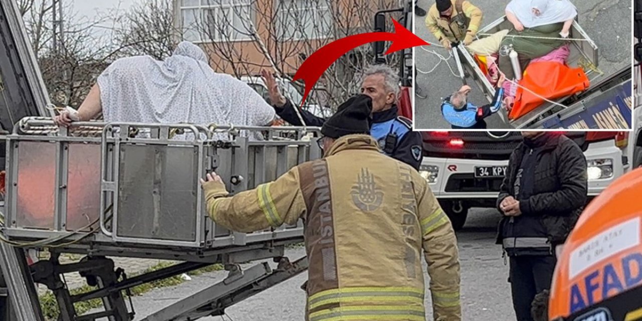 240 Kiloluk Genç Kadın İçin Seferberlik! Pencereyi Söküp Vinçle İndirdiler