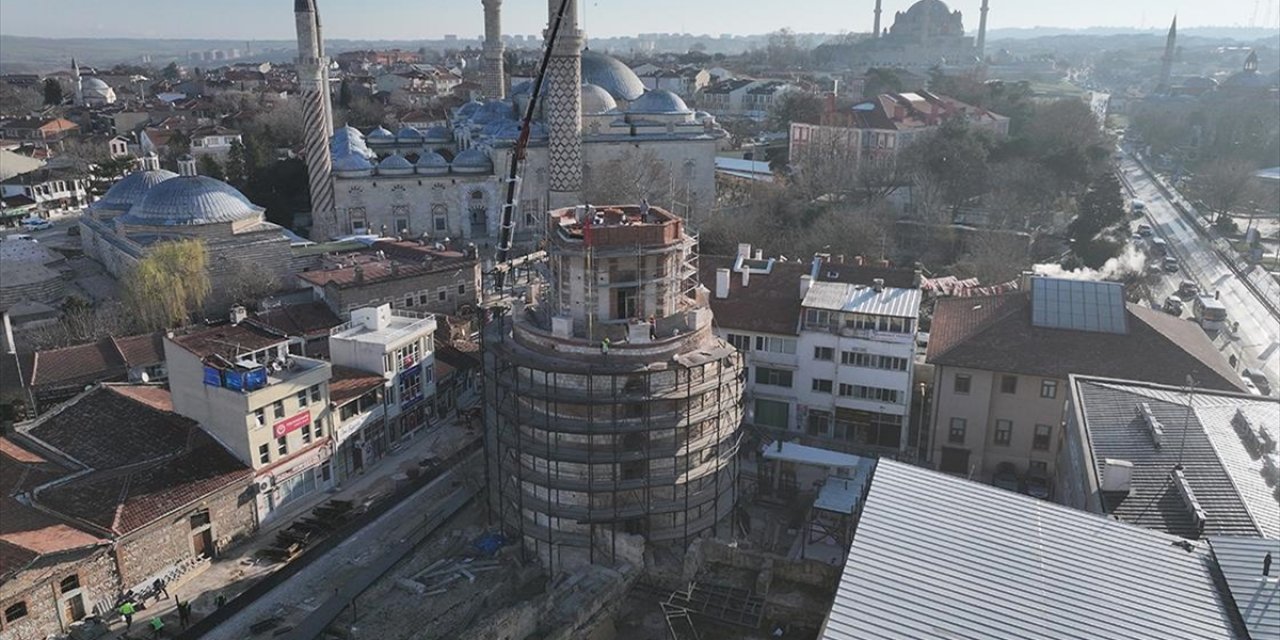 Edirne'de Tarihi Makedon Kulesi'nin Dış Cephe Çalışmaları Tamamlandı