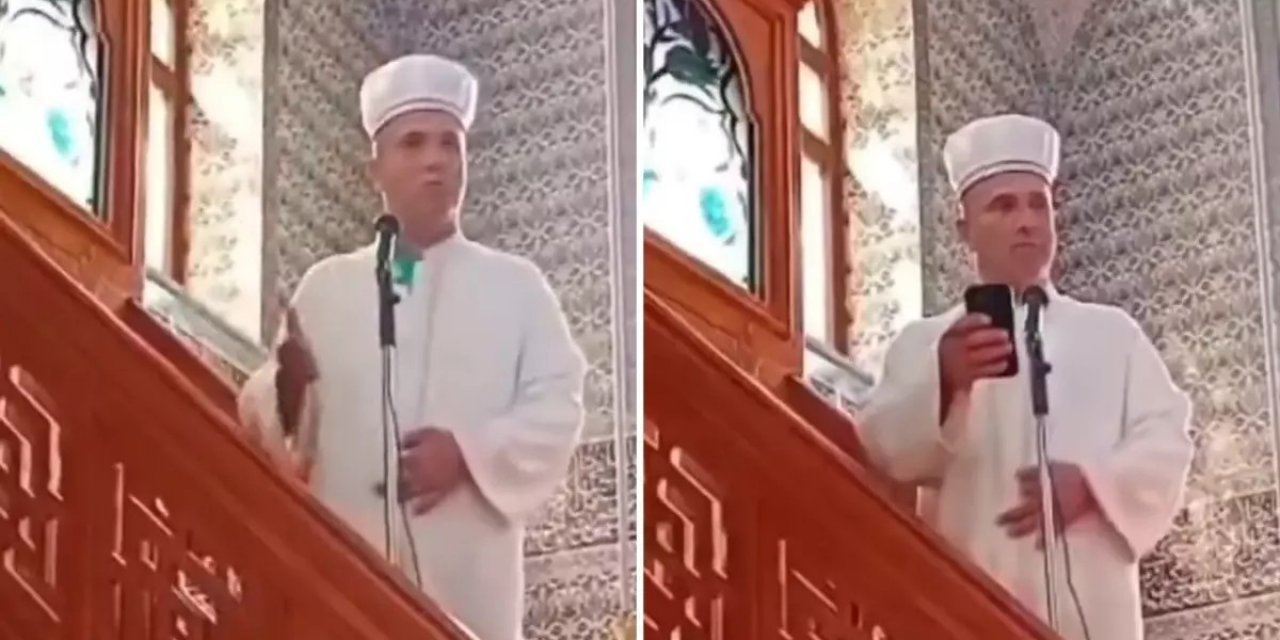 Trabzon'da İmamdan Hutbe Sırasında Telefonla Oynayan Cemaate Tepki