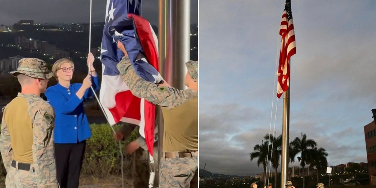 7 Yıl Sonra Bir İlk! ABD Bayrağı Yeniden Göndere Çekildi