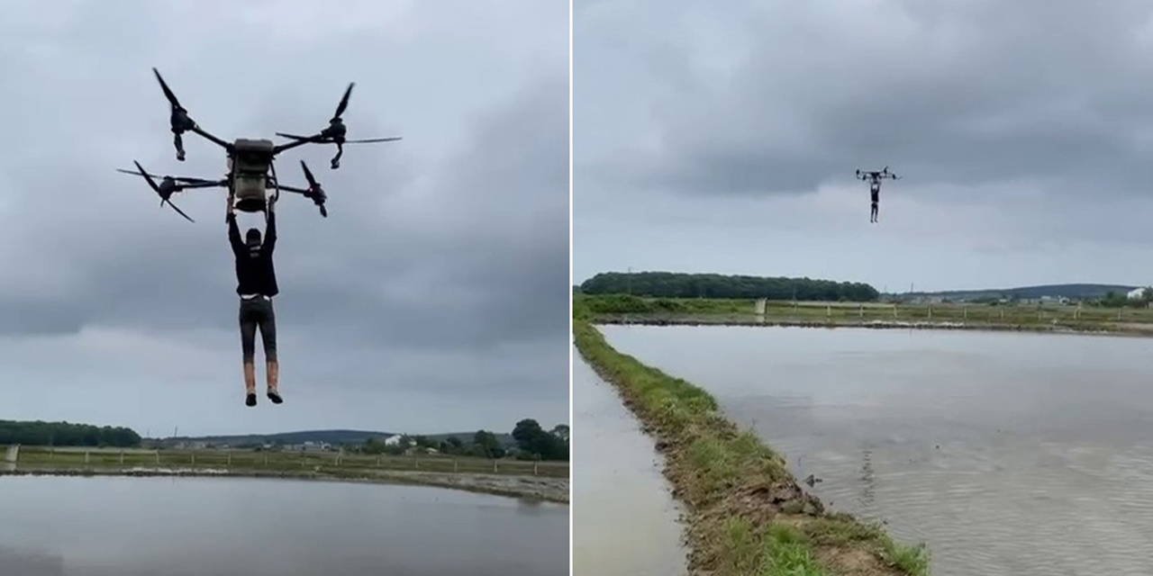 Çiftçi Tarım Dronuyla Uçtu