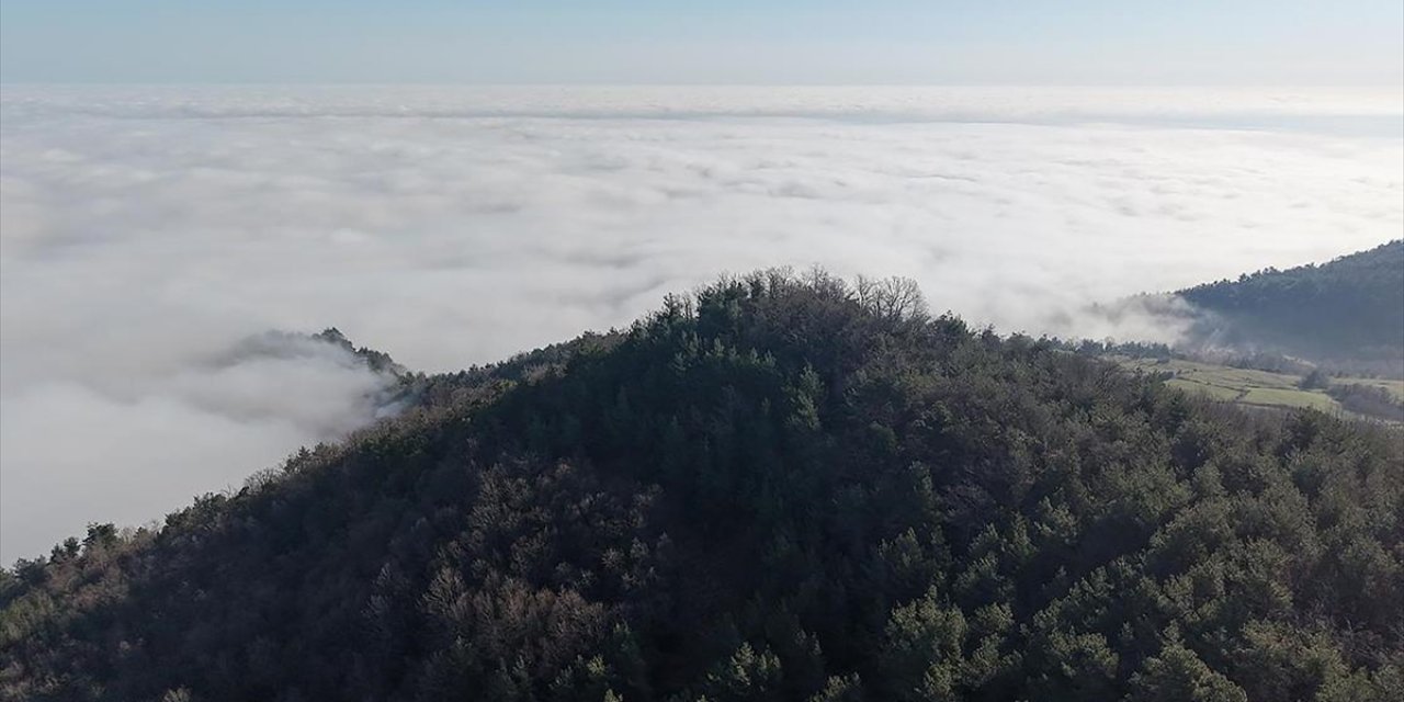 Samsun'da Karadeniz'in Üzerini Kaplayan Sis Dronla Görüntülendi