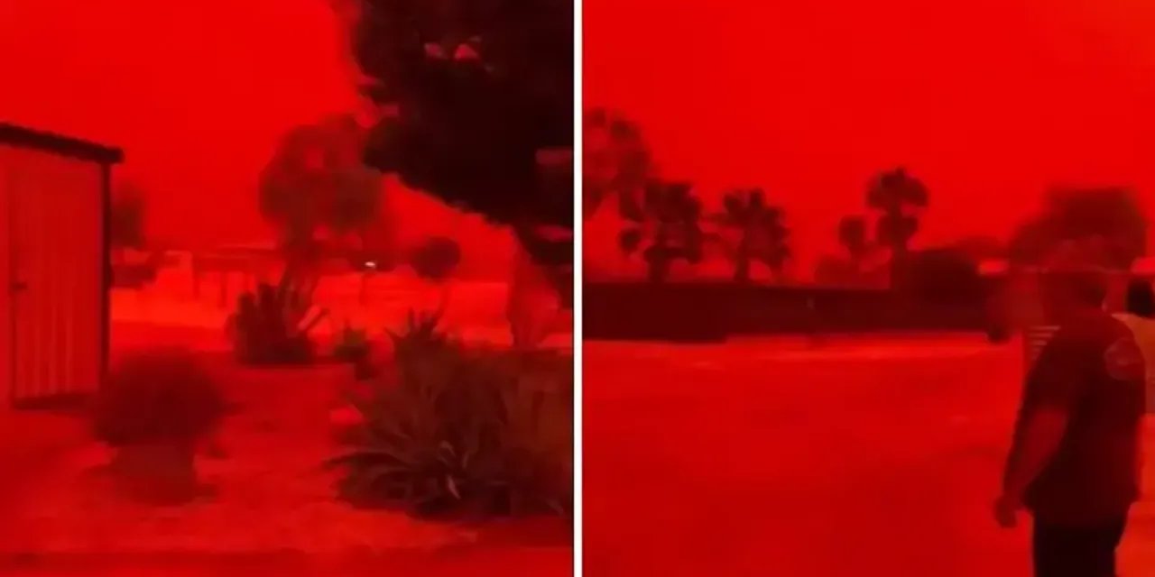 Nedeni Belli Oldu! Avustralya’da Narelle Siklonu Gökyüzünü Kırmızıya Boyadı