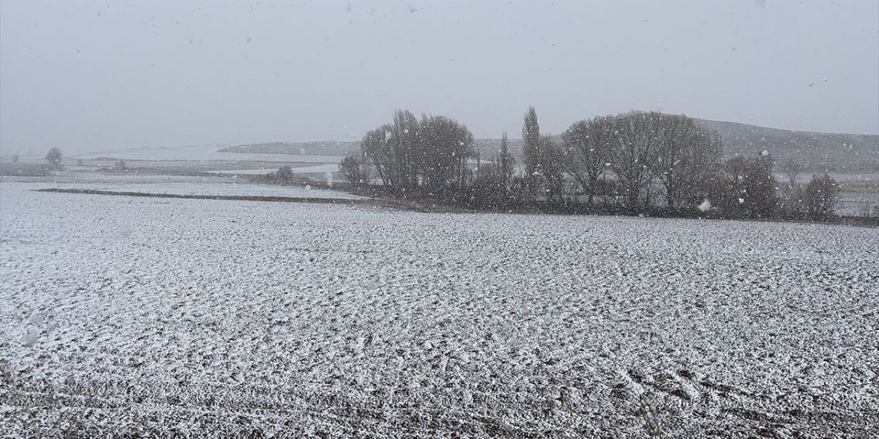 Kayseri'nin Pınarbaşı İlçesinde Kar Etkili Oluyor