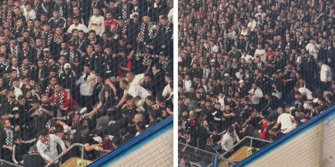 Beşiktaş Taraftarları Derbiyi Bırakıp Birbirini Yumrukladı