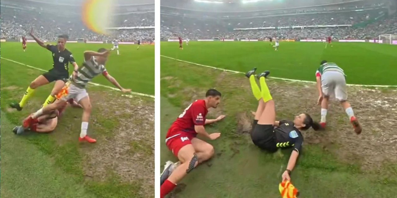 Kadın Hakemi Adeta Biçti! Sonrasında Yaşananlar Daha Da Garip