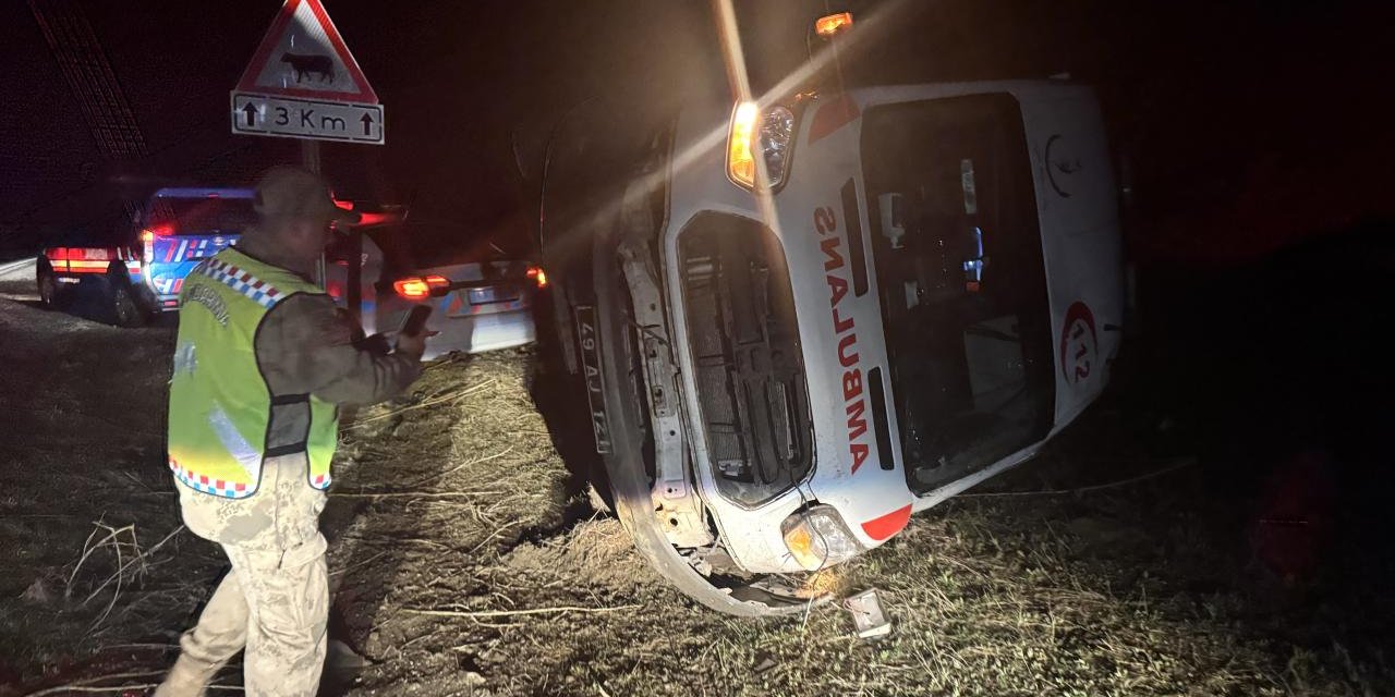 Muş'ta Ambulansın Devrilmesi Sonucu 5 Kişi Yaralandı