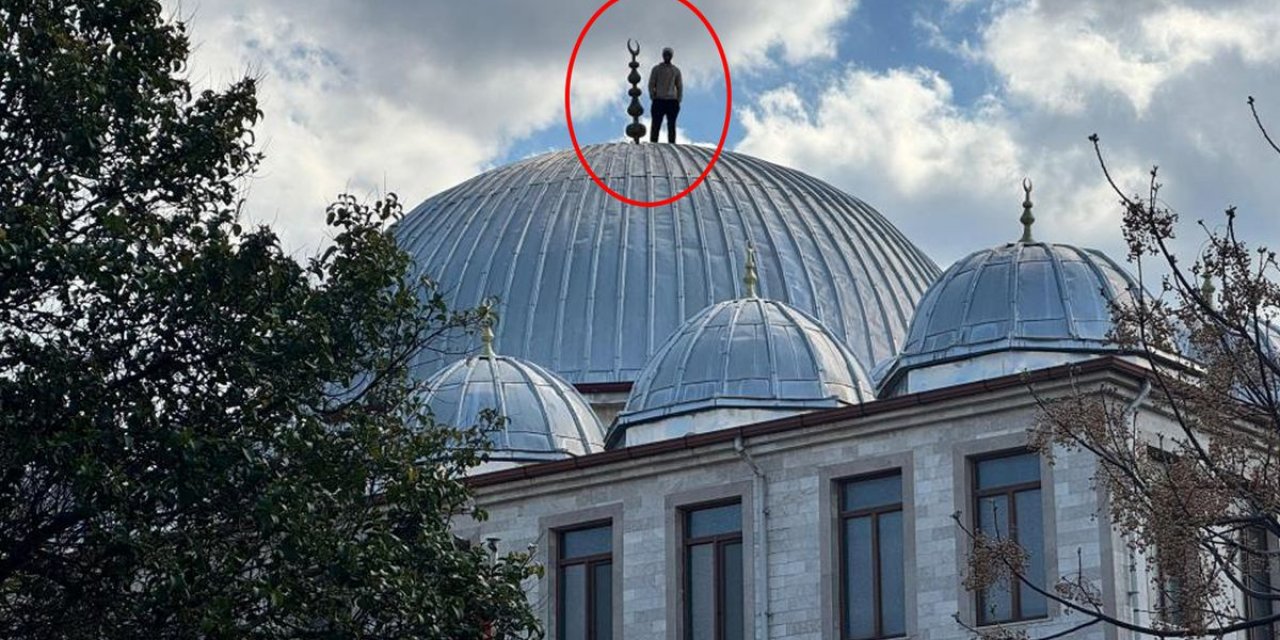 İntihar Etmek İçin Cami Çatısına Çıktı, 2 Saatlik Çabayla Aşağı İndirildi