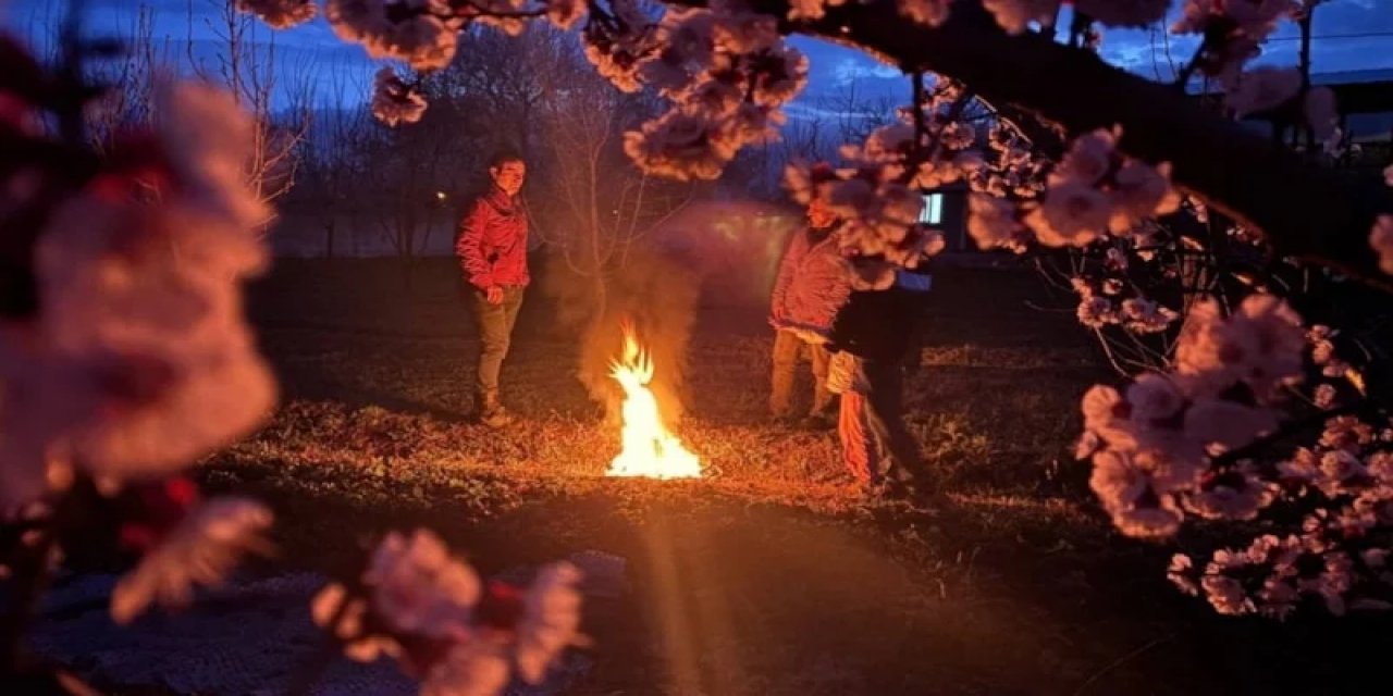 Erzincan’da Çiftçiler Don Nöbetinde