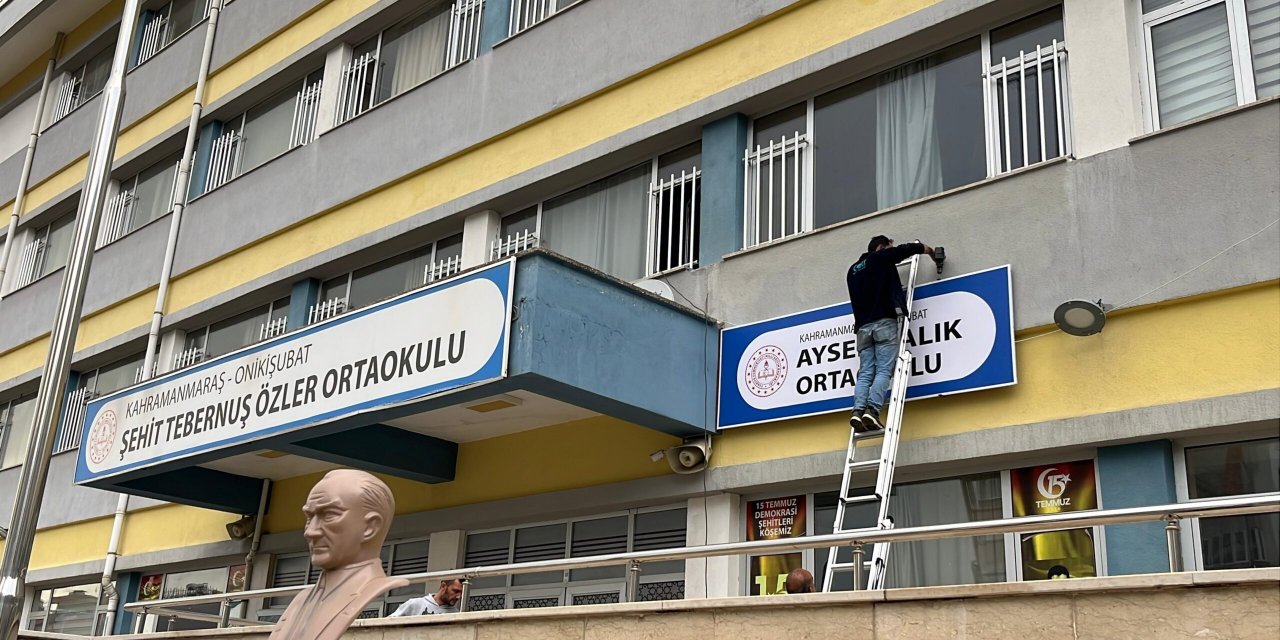 Ayser Çalık Ortaokulu Tabelası, Öğretim Verilecek Yeni Binaya Asıldı
