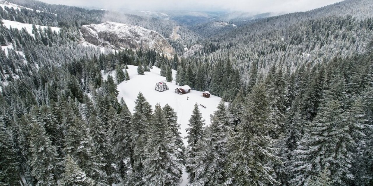 Baharda Kar Yağışının Beyaza Bürüdüğü Ilgaz Doğaseverlerden İlgi Görüyor