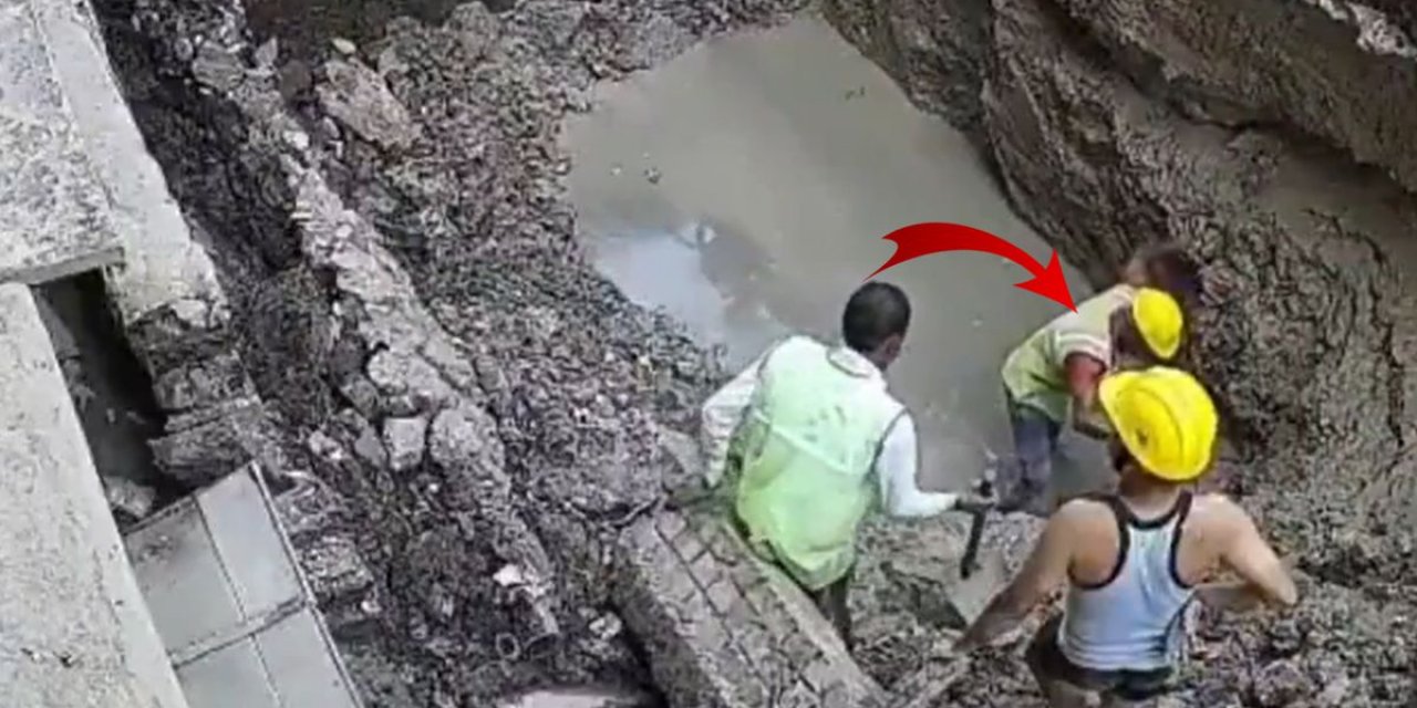 Kazılan Çukura Düşen İşçinin Üzerine Toprak Çöktü