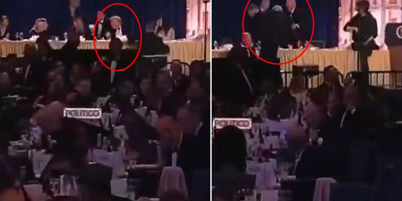 Yemekteki Saldırının Görüntüleri Ortaya Çıktı! Trump’ı Apar Topar Salondan Çıkardılar
