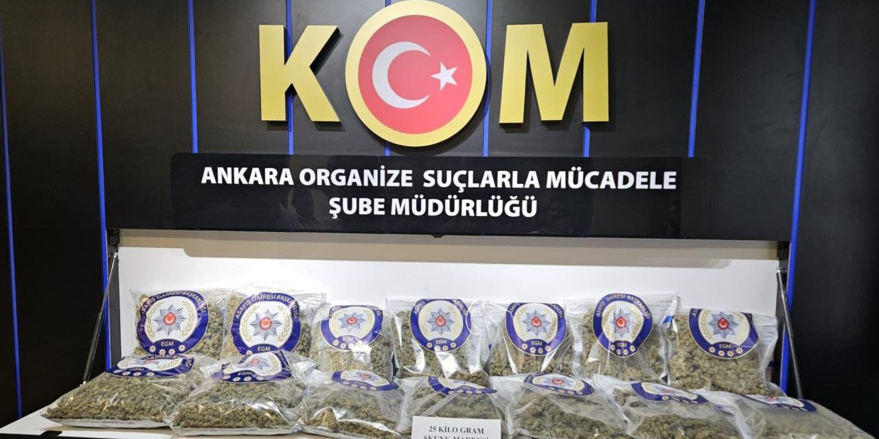Ankara'da 25 Kilogram Uyuşturucu Ele Geçirildi