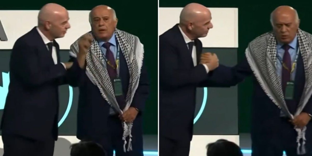 Infantino'dan Skandal Hareket! Filistin Futbol Federasyonu Başkanı Sahneyi Terk Etti