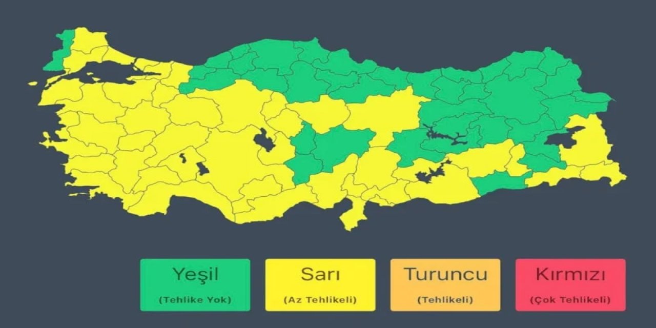 İçişleri Bakanlığı, Bazı İller İçin "Sarı" Kodlu Meteorolojik Uyarıda Bulundu.