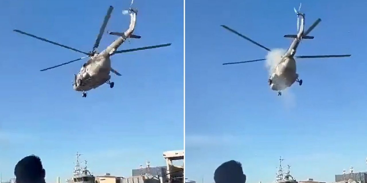 Meksika Ordusuna Ait Helikopter, Kalkıştan Hemen Sonra Düştü