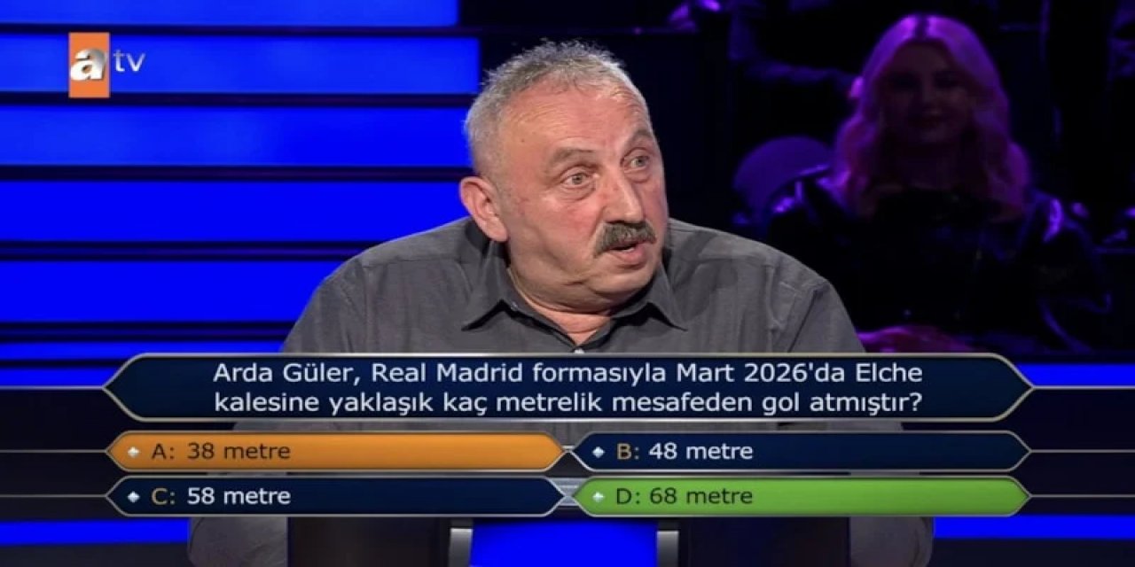 Kim Milyoner Olmak İster'de 200 Bin TL'lik Arda Güler Sorusu