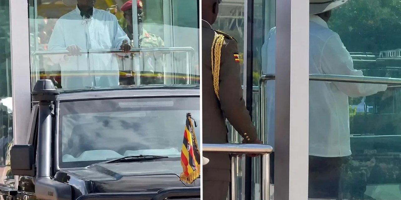 Uganda Cumhurbaşkanı Museveni Törene Kurşun Geçirmez Cam Fanus İçinde Katıldı