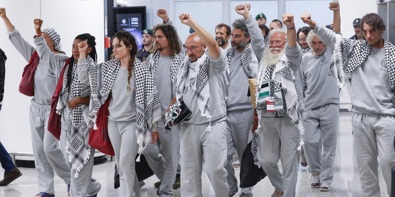 Sumud Filosu'nda İsrail Tarafından Alıkonulan İtalyan Aktivistler Ülkelerine Döndü