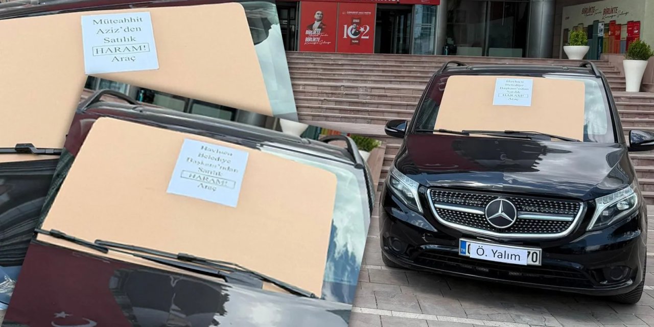 Genel Merkez Binası Önüne Çekilen Araçların Üzerine “Haram” Yazıldı