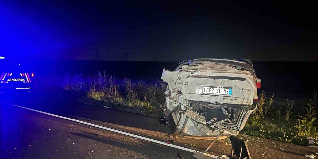 Çorlu'da SUV Araç Takla Attı