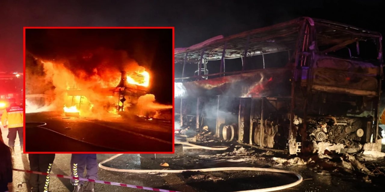 Denizli'de Bariyerlere Çarpan Yolcu Otobüsü Alev Aldı: 8 Ölü