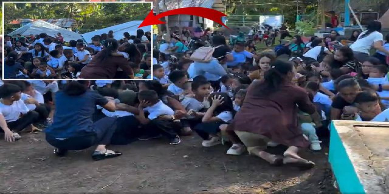 Filipinler'deki 7,8'lik Deprem Kamerada! Onlarca Öğrenci Kabusu Yaşadı