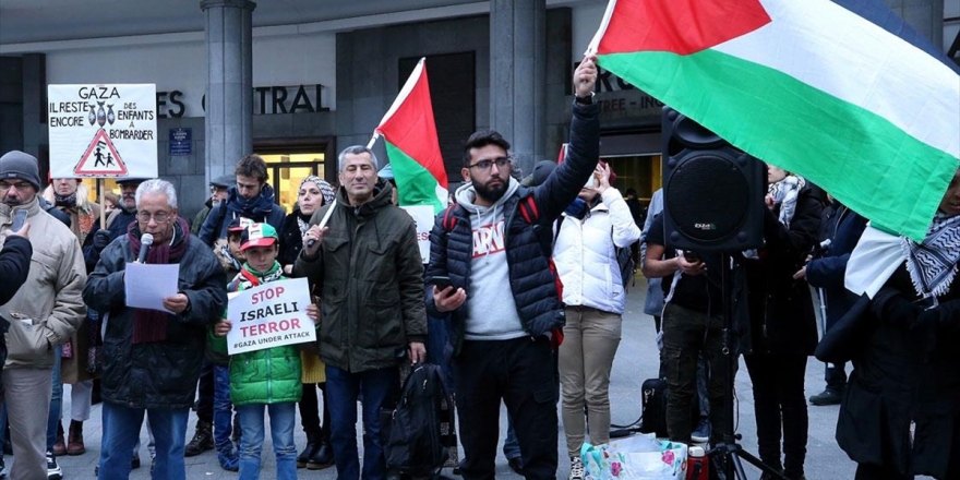 Brüksel'de İsrail Protestosu