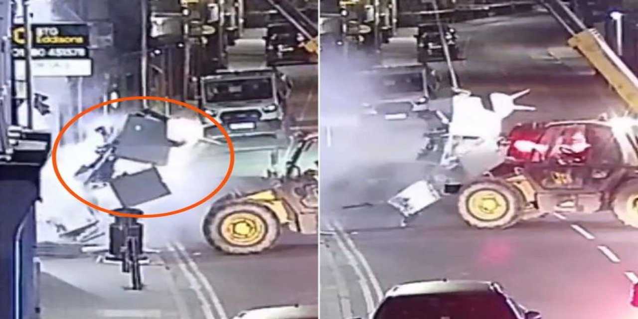 Film Gibi Soygun: Çalıntı İş Makinesiyle ATM'yi Duvardan Söküp Kaçtılar