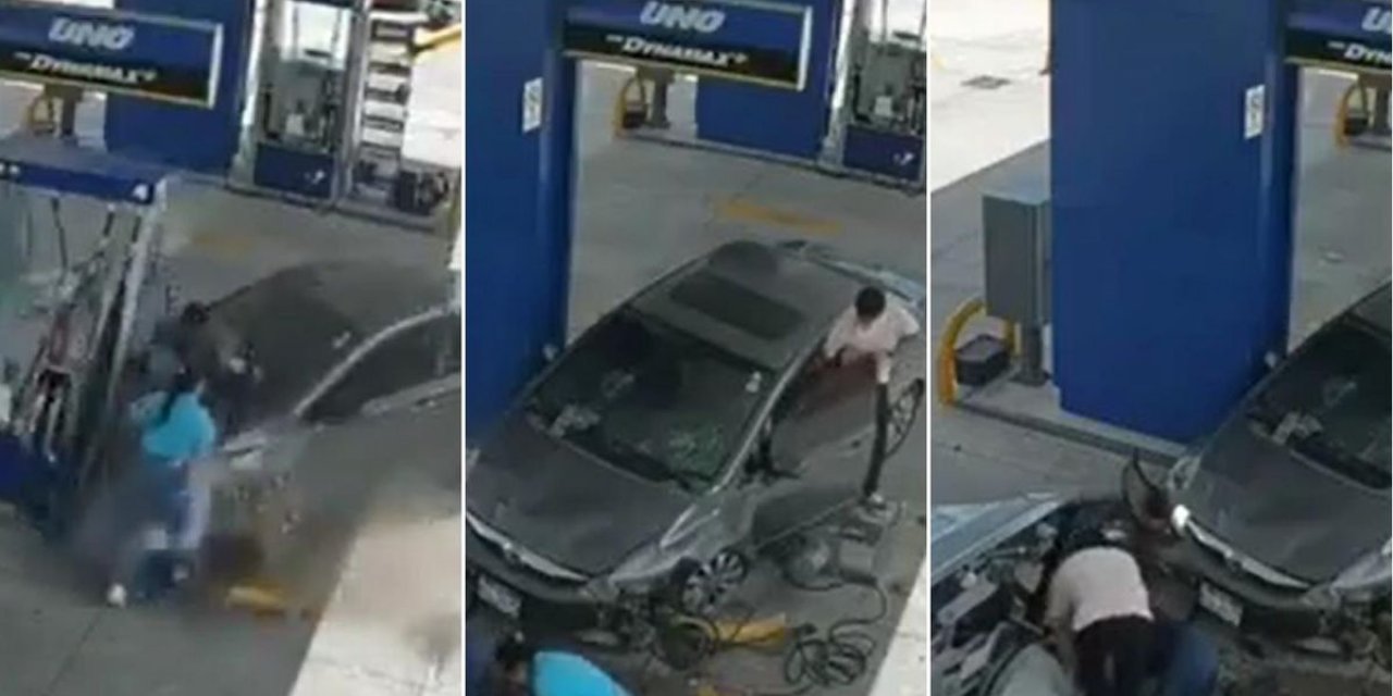 Benzin İstasyonunda Dehşet: Son Hızla Daldı, Ezdiği Yaralıyı Çuval Gibi Yere Fırlattı