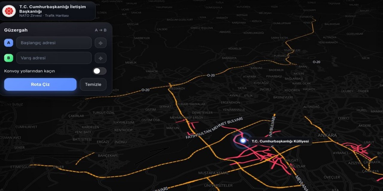 İletişim Başkanlığının NATO Zirvesi Trafik Haritasına Yoğun İlgi