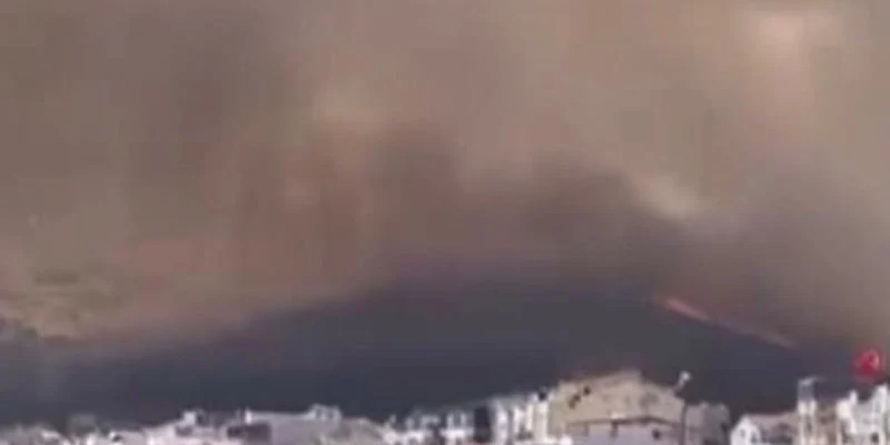 İzmir'de Makilik Alanda Yangın Çıktı, Sahile Kadar Ulaştı