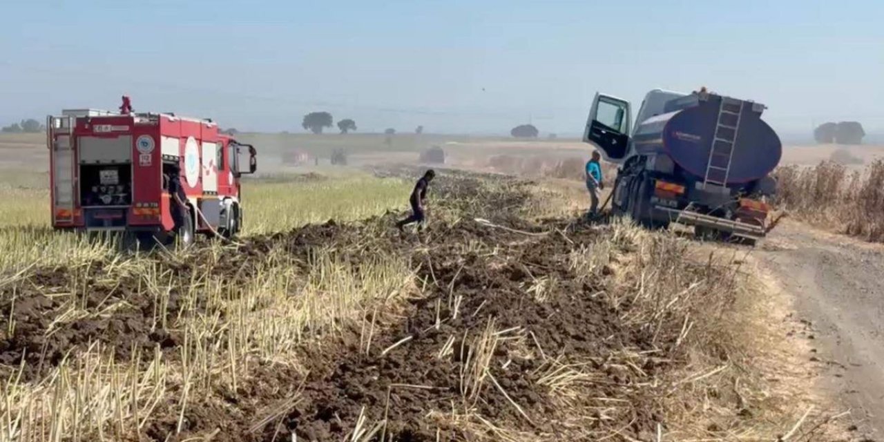 Tekirdağ'da Yangın Tarım Alanını Vurdu