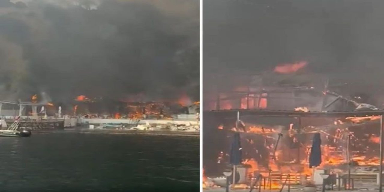 Büyükada'da Plajda Yangın! Alevler Ormana Sıçradı