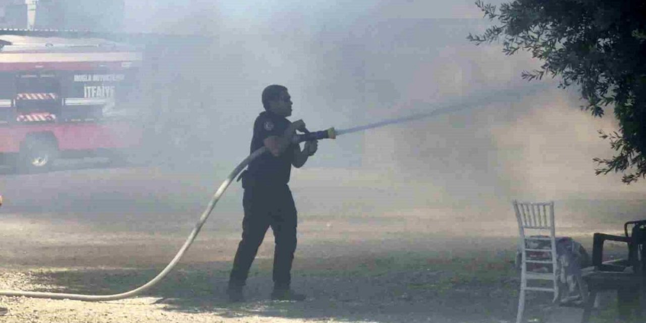 Bodrum'da Personel Lojmanında Yangın