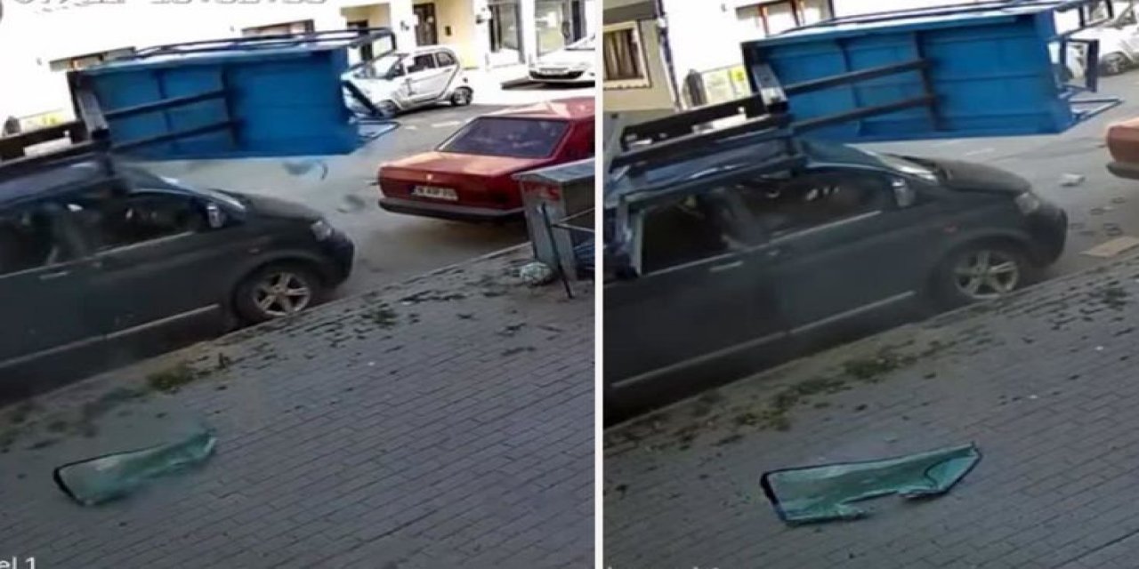 Asansör Minibüsün Üzerine Devrildi