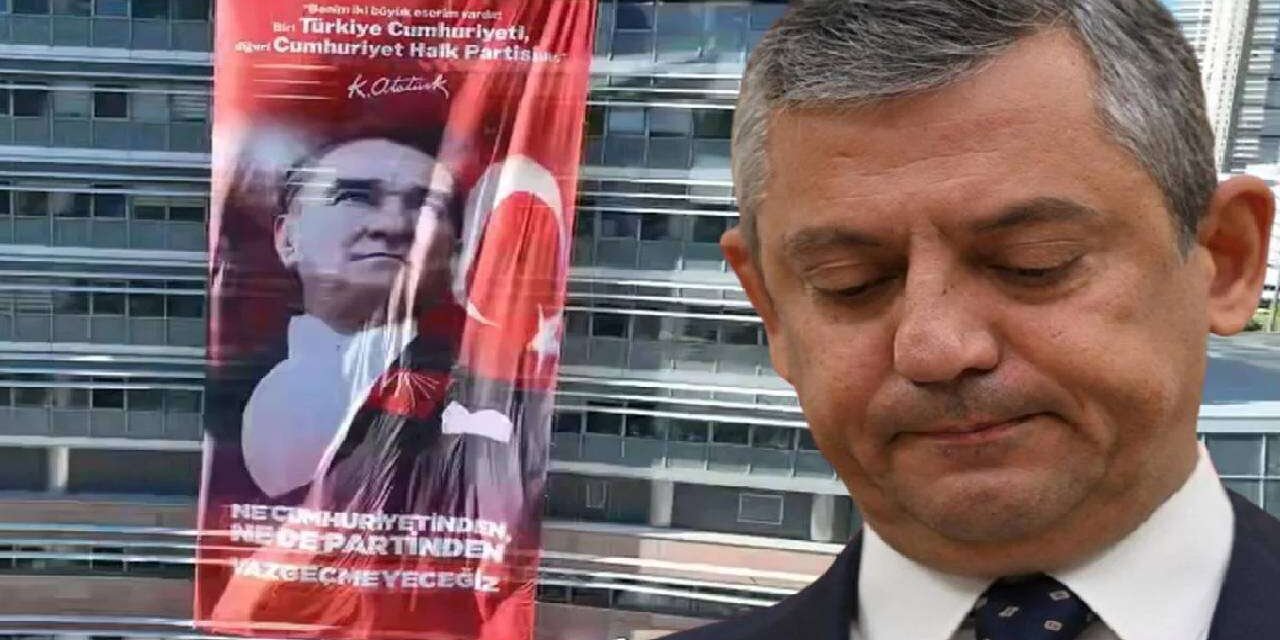 Özgür Özel'in 'Yeni Parti' Kararı Sonrası CHP Genel Merkezi’nde Flaş Gelişme! Binaya Dev Pankart Asıldı