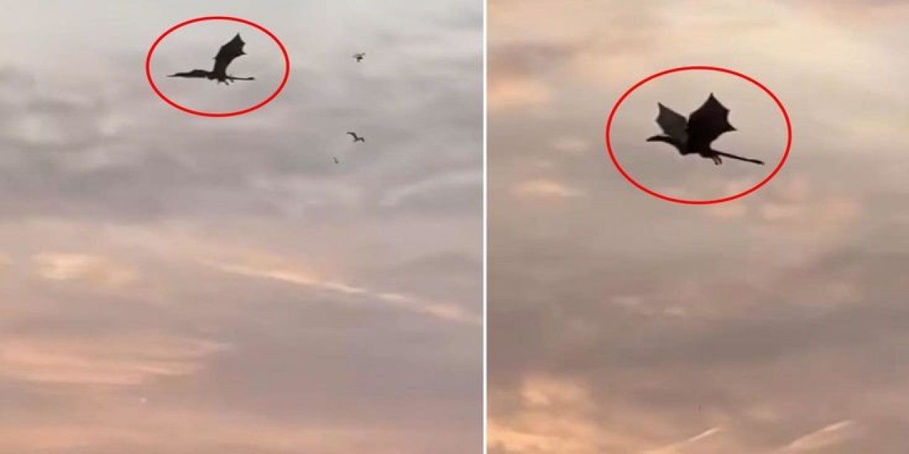 Gökyüzünde Beliren Dev Ejderha Paniğe Neden Oldu! Gerçek Sonradan Ortaya Çıktı