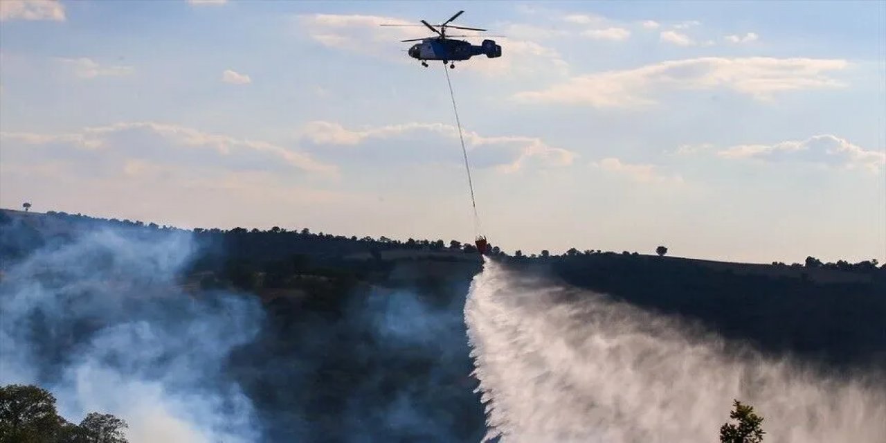 Uşak'ta Meşelik Alanda Çıkan Yangına Müdahale Ediliyor