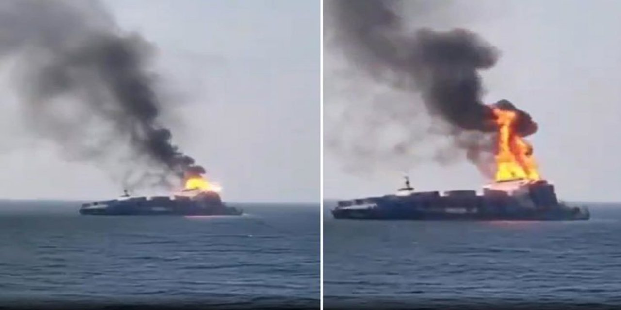 Karadeniz Yangın Yeri! İHA'nın Vurduğu Rus Konteyner Gemisi Battı