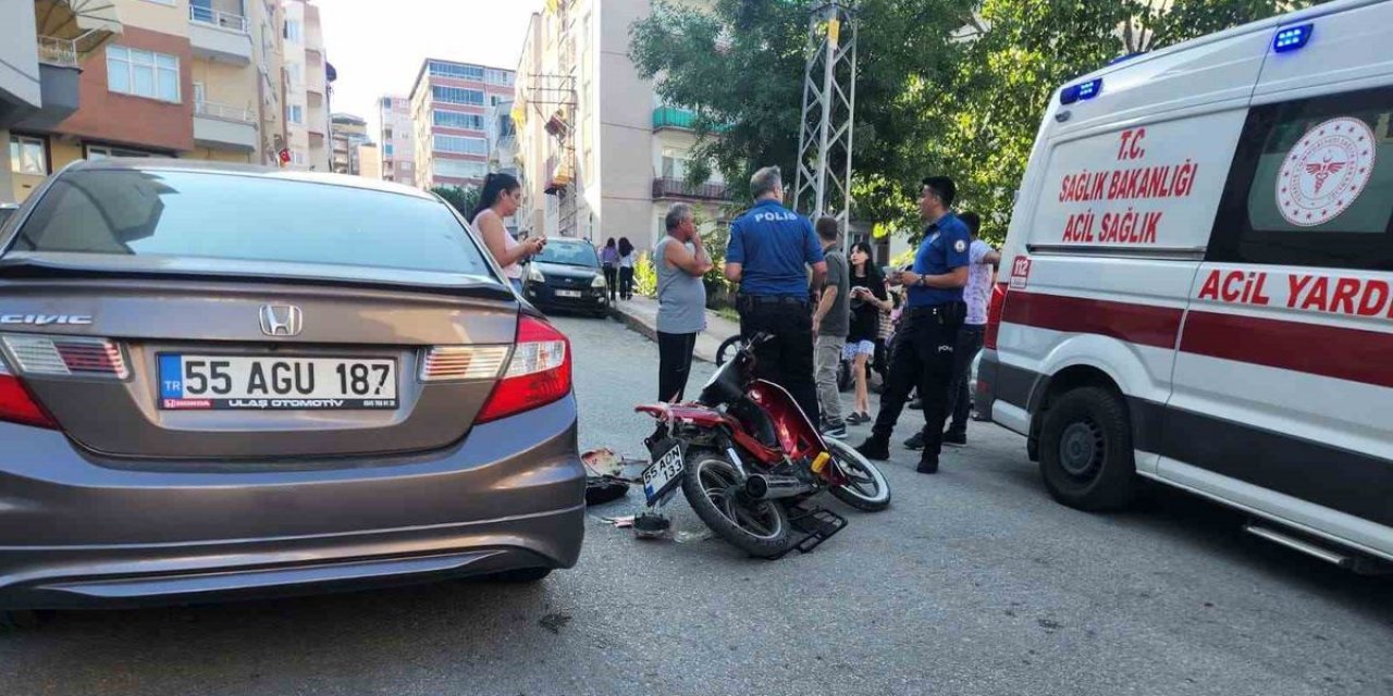 Samsun'da Kaza: Motosiklet Sürücüsü Yaralandı