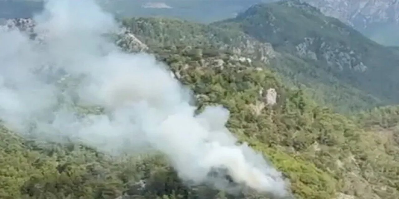 Antalya'da Çıkan Orman Yangınına Müdahale Ediliyor