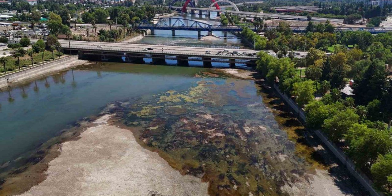Seyhan Nehri’nde Sular Çekildi, Kirlilik Ortaya Çıktı